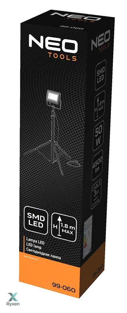 Reflektor pojedynczy 50W SMD LED 4250lm 230V na statywie 1.8m NEO TOOLS