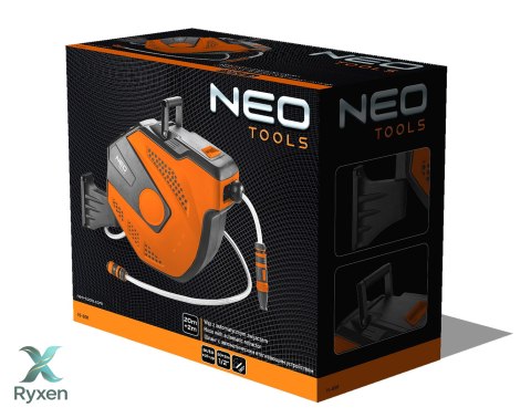 Wąż z automatycznym zwijaczem 1/2", 20 m +2m NEO TOOLS