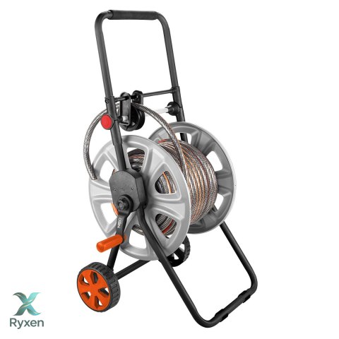 Wózek na wąż ogrodowy, metalowy, do 60 m węża 1/2", z prowadnicą węża NEO TOOLS