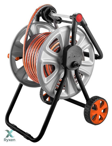Wózek na wąż ogrodowy, metalowy, do 60 m węża 1/2", z prowadnicą węża NEO TOOLS