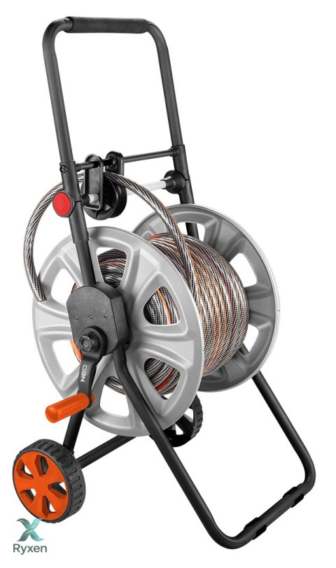Wózek na wąż ogrodowy, metalowy, do 60 m węża 1/2", z prowadnicą węża NEO TOOLS