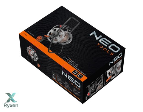 Wózek na wąż ogrodowy, metalowy, do 60 m węża 1/2", z prowadnicą węża NEO TOOLS