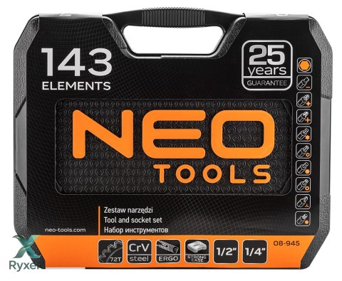 Zestaw narzędzi, 143 elementy NEO TOOLS