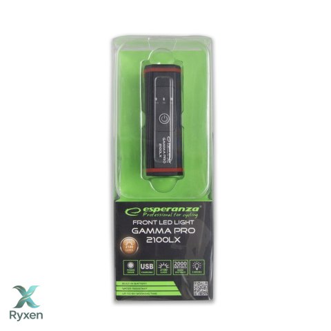 EOT058 Esperanza profesjonalna lampka rowerowa led na przód 2w1 gamma pro 2100 lx Esperanza