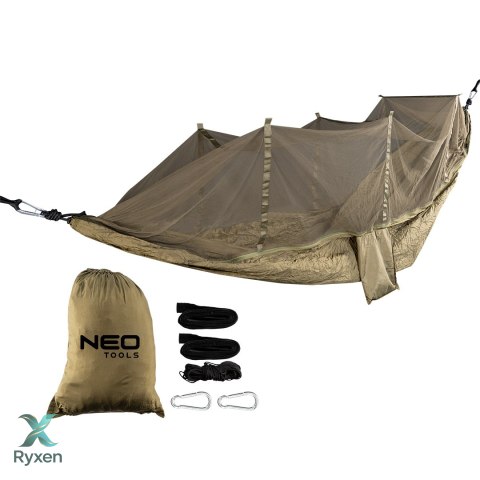 Hamak z moskitierą 330 x 140 cm zestaw NEO TOOLS