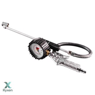 Pistolet do pompowania z manometrem śr. 73 mm, długa końcówka NEO TOOLS