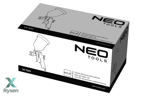 Pistolet lakierniczy górny zbiornik 0.6 l, dysza 1.4 mm, HVLP NEO TOOLS