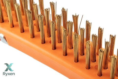 Szczotka druciana, drut mosiężny, 3x19 rzędów, ze skrobakiem NEO TOOLS