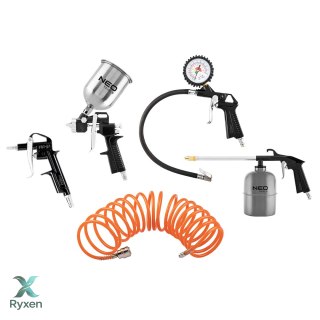 Zestaw lakierniczy, pistolet natryskowy górny zbiornik, 5 szt. NEO TOOLS