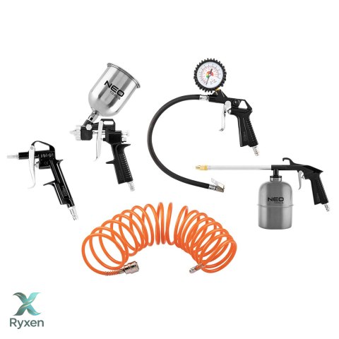 Zestaw lakierniczy, pistolet natryskowy górny zbiornik, 5 szt. NEO TOOLS