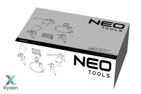 Zestaw lakierniczy, pistolet natryskowy górny zbiornik, 5 szt. NEO TOOLS