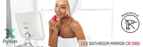 CR 2169 Lusterko led łazienkowe, 5-krotne powiększenie, 25 diod led, regulacja natężenia światła CAMRY