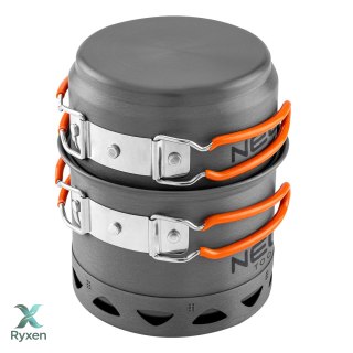 Garnki turystyczne 2 w 1 z radiatorem + torba NEO TOOLS