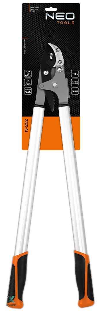 Kowadełkowy sekator do gałęzi 765 mm, zakres do 40 mm, przekładnia zwiększająca siłę nacisku o 60% NEO TOOLS