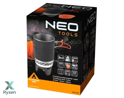 Kuchenka turystyczna garnek + palnik NEO TOOLS
