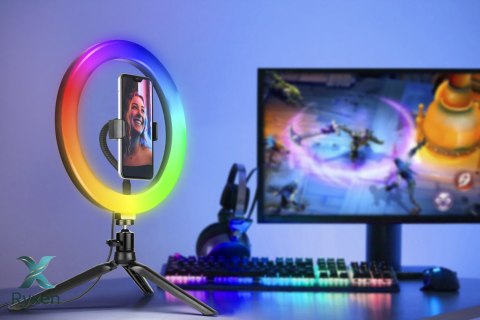 Lampa pierścieniowa TRACER RGB RING 26cm ze statywem TRACER
