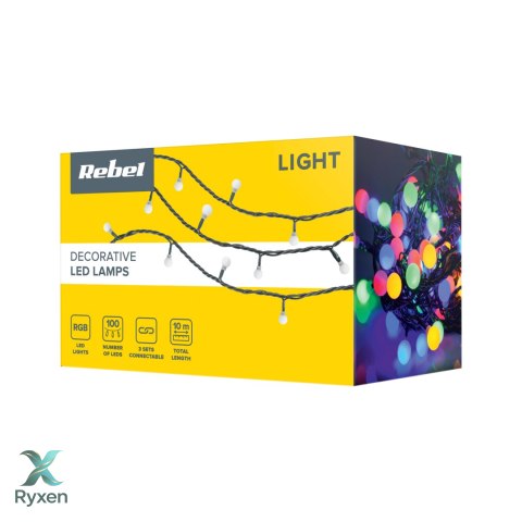 Lampki choinkowe Led Rebel zewnętrzne 10m, RGB ze zmianą trybu świecenia Rebel