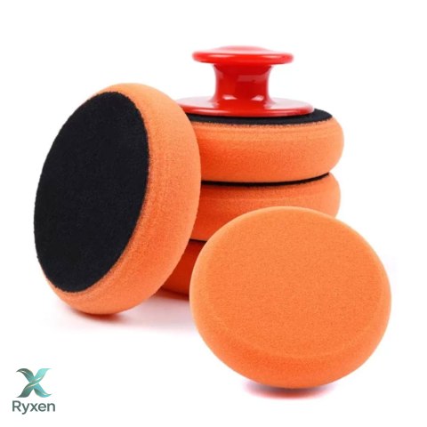 Zestaw gąbek do woskowania polerowania gąbki z uchwytem 125 mm 5 szt. amio-02903 AMiO