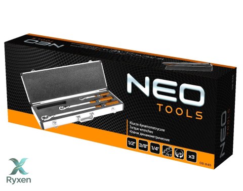 Zestaw kluczy dynamometrycznych dwukierunkowych 1/4", 3/8", 1/2" 3 szt. NEO TOOLS