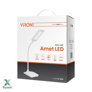 AMET LED DIM 6W, lampka biurkowa, 360lm, 3000K, biała, funkcja ściemniania Orno