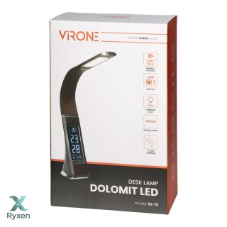 DOLOMIT LED 5W, lampka biurkowa z budzikiem, 300lm, 4000K, brązowa Orno