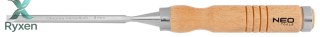 Dłuta 6, 12, 18, 24 mm, zestaw 4 szt., uchwyt drewniany NEO TOOLS
