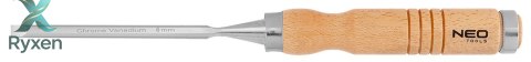 Dłuta 6, 12, 18, 24 mm, zestaw 4 szt., uchwyt drewniany NEO TOOLS