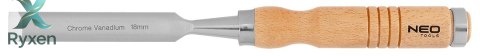 Dłuta 6, 12, 18, 24 mm, zestaw 4 szt., uchwyt drewniany NEO TOOLS