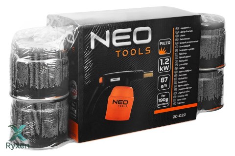 Lampa lutownicza gazowa na naboje 190 g + 4 naboje gazowe nabijane NEO TOOLS