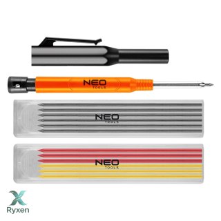 Ołówek, rysik automatyczny z temperówką plus 12 wkładów NEO TOOLS