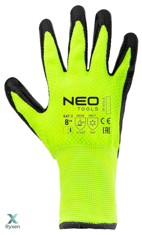 Rękawice robocze ocieplane, nylon powlekany lateksem, 4142X, rozmiar 9 NEO TOOLS