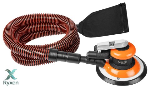 Szlifierka mimośrodowa pneumatyczna 150 mm, podciśnieniowe odsysanie pyłu NEO TOOLS