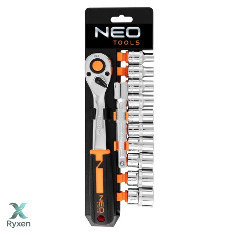 Zestaw kluczy nasadowych 1/2", 12 szt., CrV NEO TOOLS