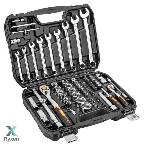 Zestaw kluczy nasadowych 1/2", 1/4", 82 szt., CrV NEO TOOLS