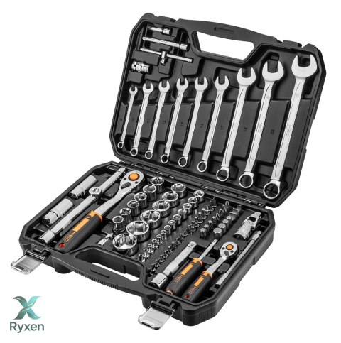 Zestaw kluczy nasadowych 1/2", 1/4", 82 szt., CrV NEO TOOLS
