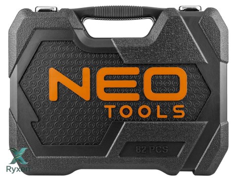 Zestaw kluczy nasadowych 1/2", 1/4", 82 szt., CrV NEO TOOLS