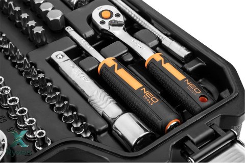 Zestaw kluczy nasadowych 1/2", 1/4", 82 szt., CrV NEO TOOLS
