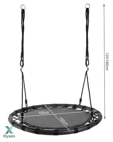 Huśtawka bocianie gniazdo 100 cm czarna ISO TRADE