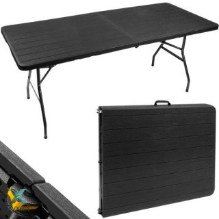 Stół ogrodowy składany czarny 180cm GARDLOV