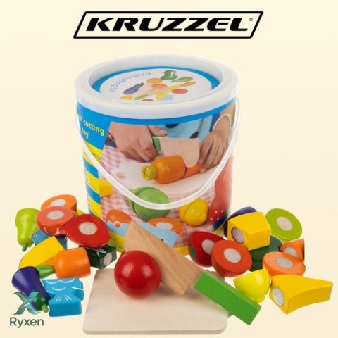 Warzywa do krojenia drewniane w wiaderku KRUZZEL