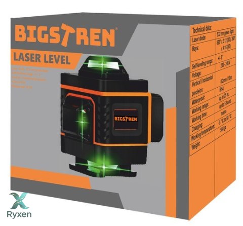 Poziomica laserowa 16-liniowa 360 stopni BIGSTREN