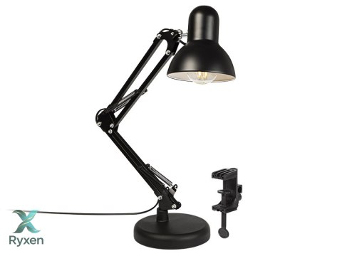 44-149# Lampka biurkowa lb-09 kreślarska 2w1 e27 czarna" Blow