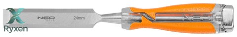 Dłuta 6, 12, 18, 24, zestaw 4 szt. Uchwyt dwukomponentowy. Pakowane w etui NEO TOOLS