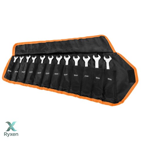 Klucze płasko-oczkowe z grzechotką i przełącznikiem, zestaw 12 szt., 8 - 19 mm, miękkie etui NEO TOOLS