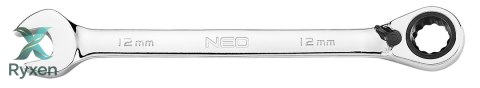 Klucze płasko-oczkowe z grzechotką i przełącznikiem, zestaw 12 szt., 8 - 19 mm, miękkie etui NEO TOOLS