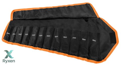 Klucze płasko-oczkowe z grzechotką i przełącznikiem, zestaw 12 szt., 8 - 19 mm, miękkie etui NEO TOOLS