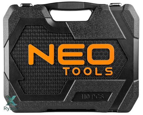 Zestaw kluczy nasadowych 1/2", 1/4", 110 szt., CrV NEO TOOLS