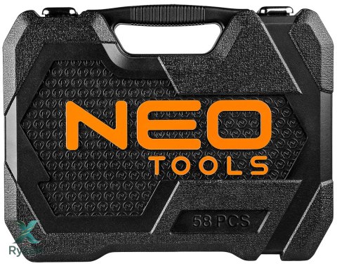 Zestaw kluczy nasadowych 1/2", 58 szt., CrV NEO TOOLS