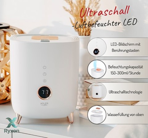 AD 7972 white Nawilżacz ultradźwiękowy led ADLER