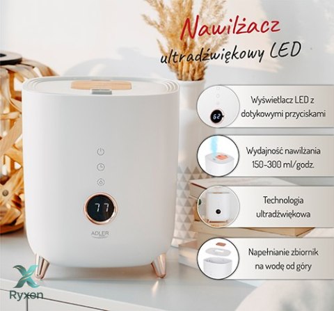 AD 7972 white Nawilżacz ultradźwiękowy led ADLER